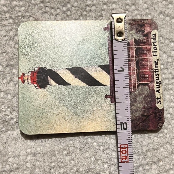Meg St Augustine Florida Souvenir Refrigerator Magnet Black White Lighthouse Pic - Picture 5 of 9